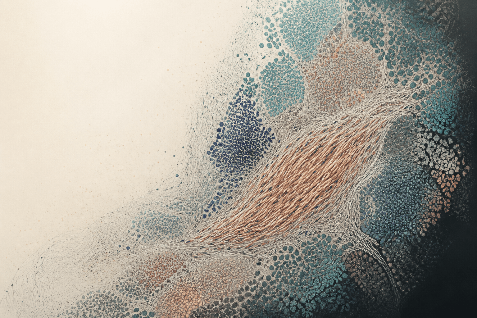 Abstract pan-sarcoma cellular landscape with smooth-muscle focus